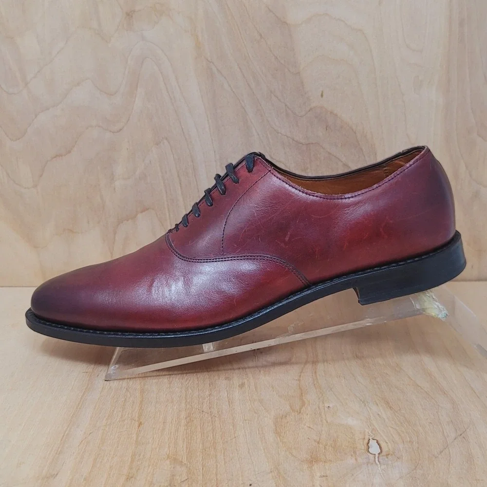 Allen Edmonds Carlyle Dress Shoes Men's Sz 11 B plain toe dark chili Dress Shoes